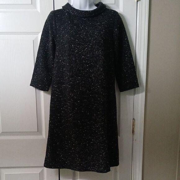 Ann Taylor Dresses & Skirts - Ann Taylor black white tweed stretch dress Sz 4 NWOT